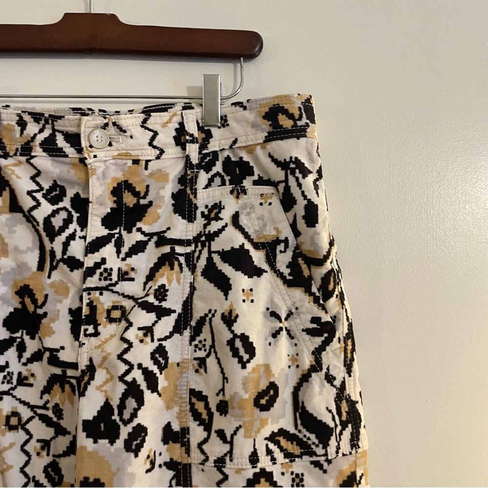 Anthropologie Tapered Floral Corduroy Pants Barrel size 14 - Picture 5 of 7